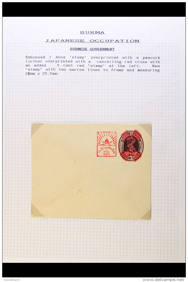 JAPANESE OCCUPATION POSTAL STATIONERY UNUSED COLLECTION - 1943 (July) New 5c Postal Rate, Existing Stationery... - Burma (...-1947)
