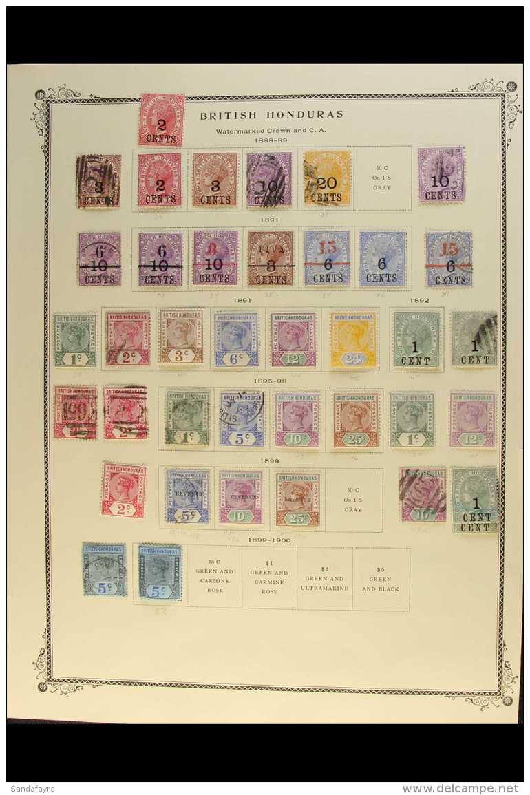 1872-1972 MINT &amp; USED COLLECTION On Album Pages, We Note 1888-91 To 20c On 6d Mint Or Used, 1891-1901 Mostly... - Brits-Honduras (...-1970)