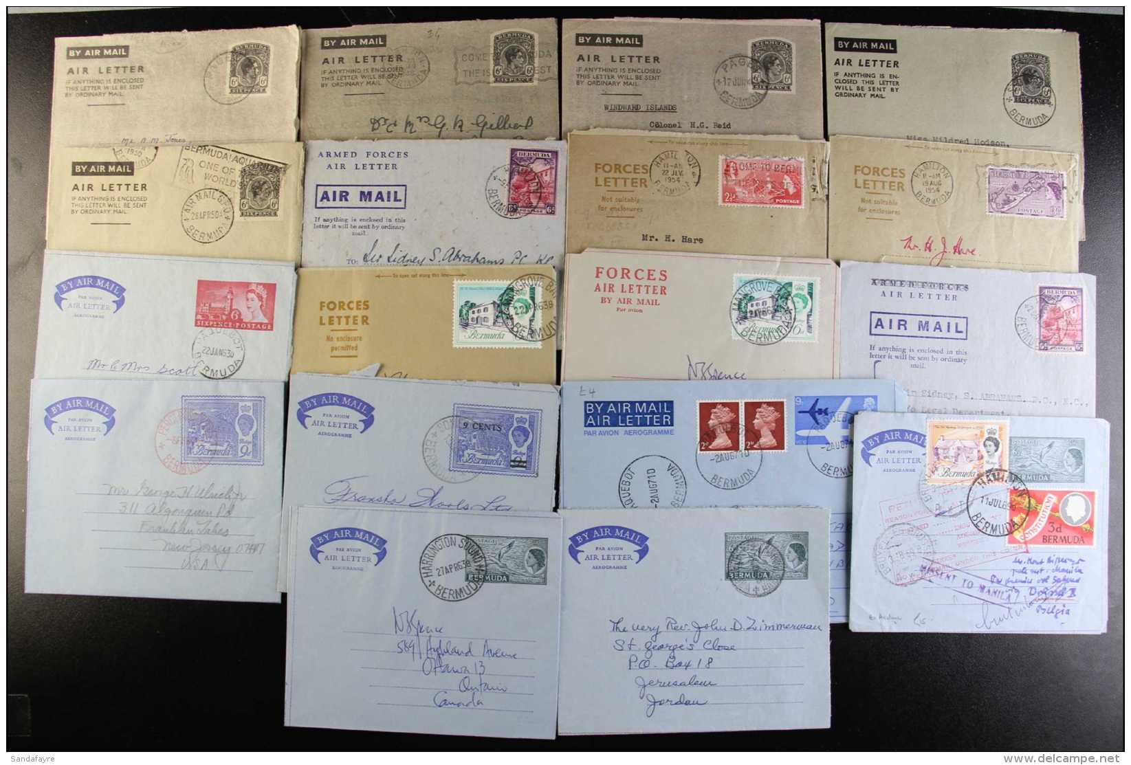 AEROGRAMMES 1944-1986 FINE USED HOARD Of Mostly Commercially Used Postal Stationery Air Letters (only A Few... - Bermudes