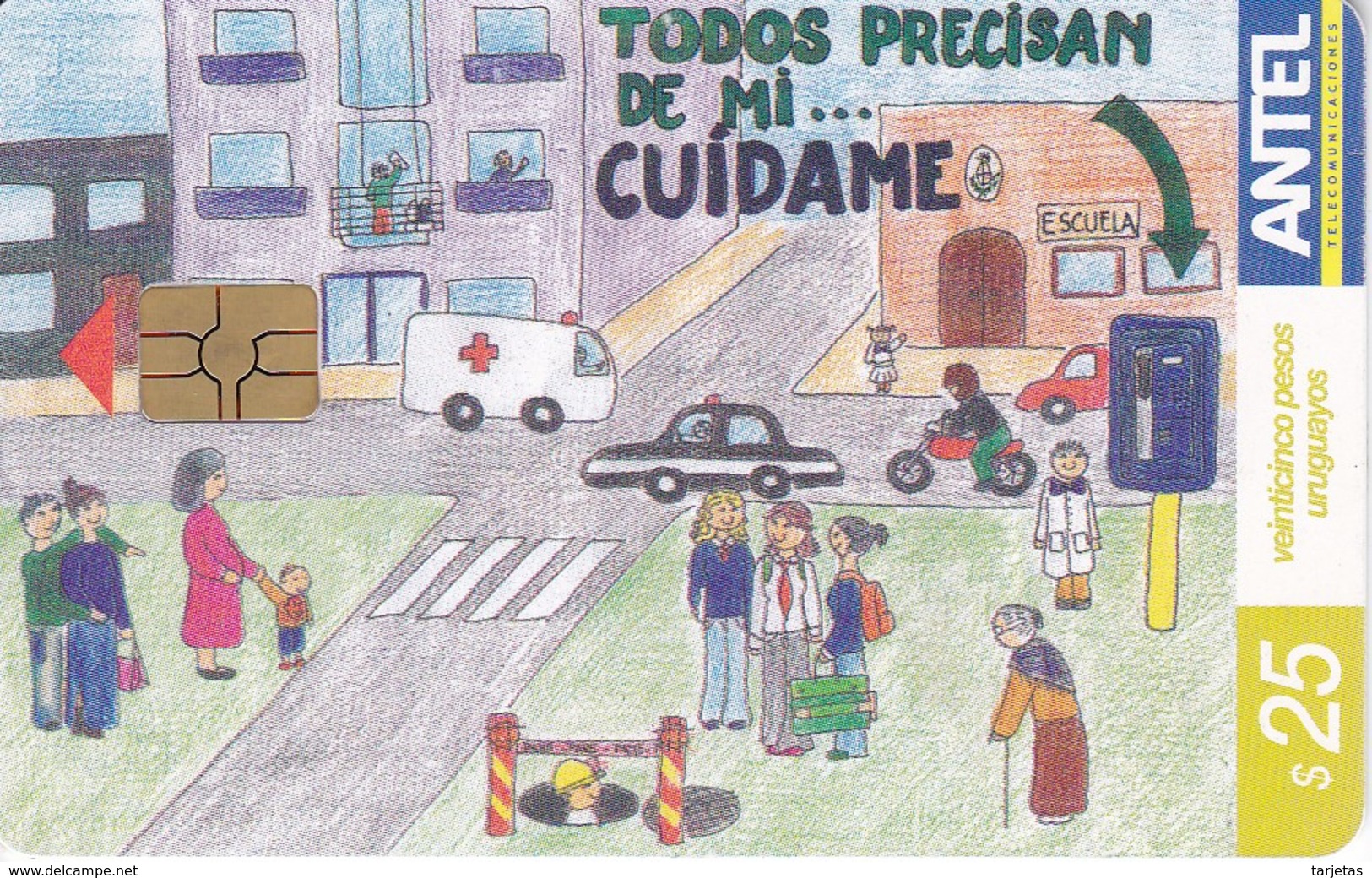 Nº 321 TARJETA DE URUGUAY DE DIBUJO ESCOLAR MENCION ESPECIAL - Uruguay