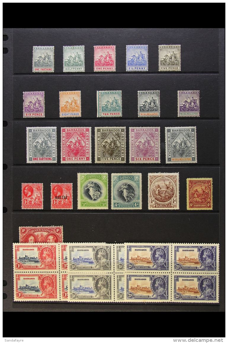 1892-1935 MINT SELECTION Presented On A Stock Page. Includes 1892-1903 Seal Of Colony (wmk CA) Range With Most... - Barbados (...-1966)