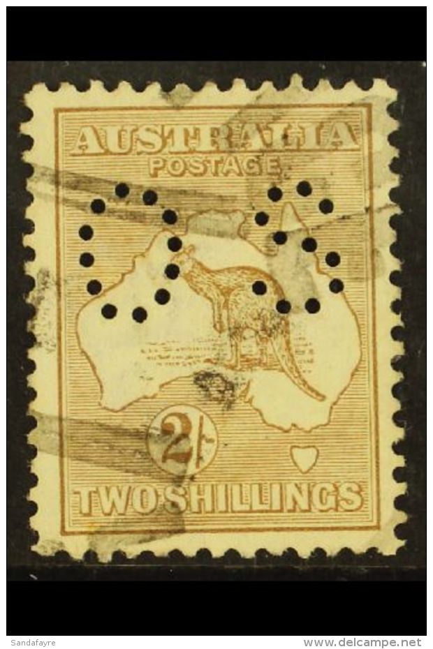 OFFICIAL 1915 1s Brown Roo Punctured "OS", SG O36, Fine Used, Nice Centering, Fresh Colour. For More Images,... - Autres & Non Classés