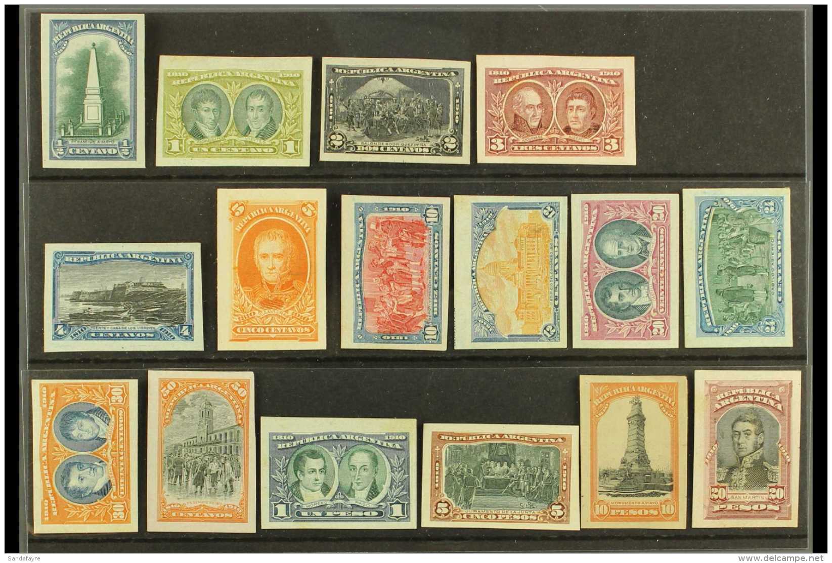 1910 COLOUR TRIALS / PROOFS Centenary Of The Spanish Viceroy Complete Set, Scott 160/75, SG 366/81, In Unissued... - Andere & Zonder Classificatie