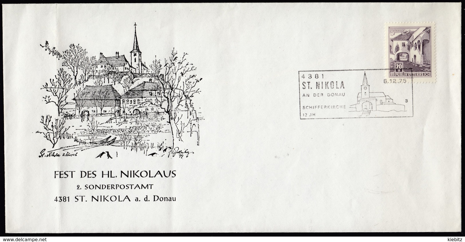 ÖSTERREICH 1975 - Fest Des Hl.Nikolaus - St. Nikola 4381 A.d. Donau Donau - Sonderausgabe - Briefe U. Dokumente