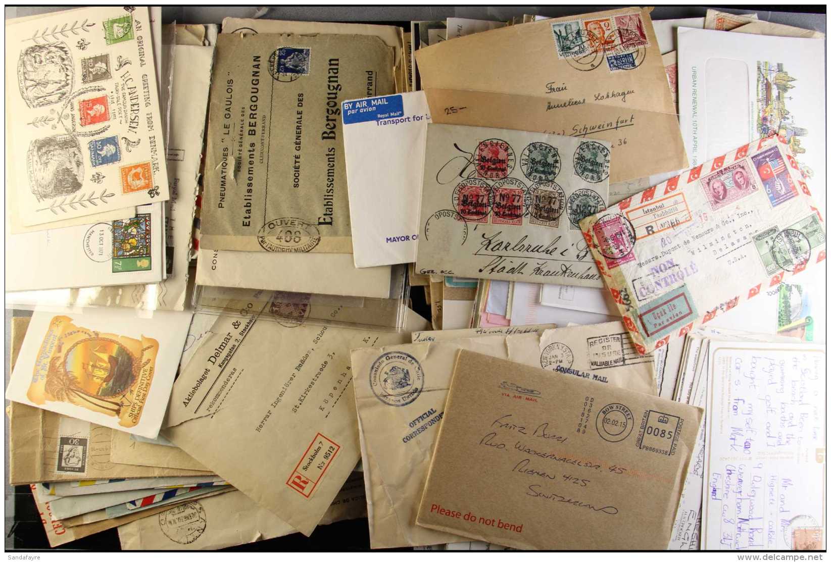 BEHEMOTH COVERS &amp; CARDS ACCUMULATION 1840s- 2016. A Large Box Filled With A Largely Unchecked ALL WORLD Range... - Other & Unclassified