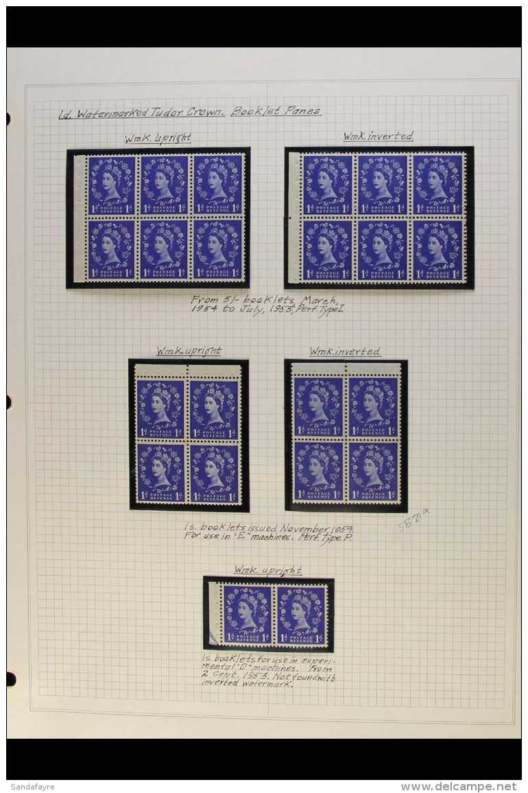 1952-1960 1d ULTRAMARINE BOOKLET PANES. SPECIALIZED NEVER HINGED MINT COLLECTION Of All Different Complete Booklet... - Andere & Zonder Classificatie