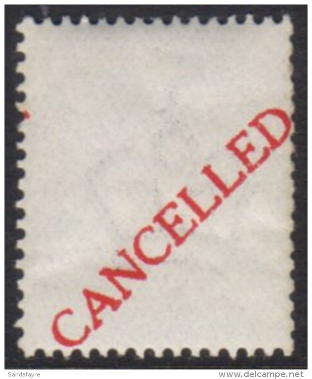 CROWN WATERMARKED PAPER OVERPRINTED "CANCELLED" Blank Perforated Stamp, With Full Crown Watermark, Overprinted... - Zonder Classificatie
