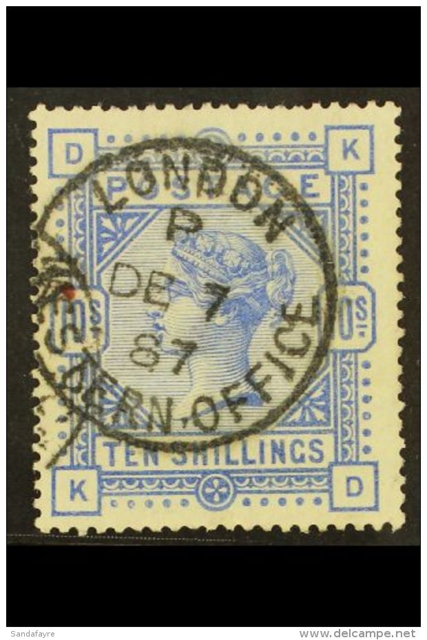 1883-84 10s Ultramarine, SG 183, Very Fine Used With Upright London Cds Cancellation, Small Dot From Red Crayon At... - Autres & Non Classés