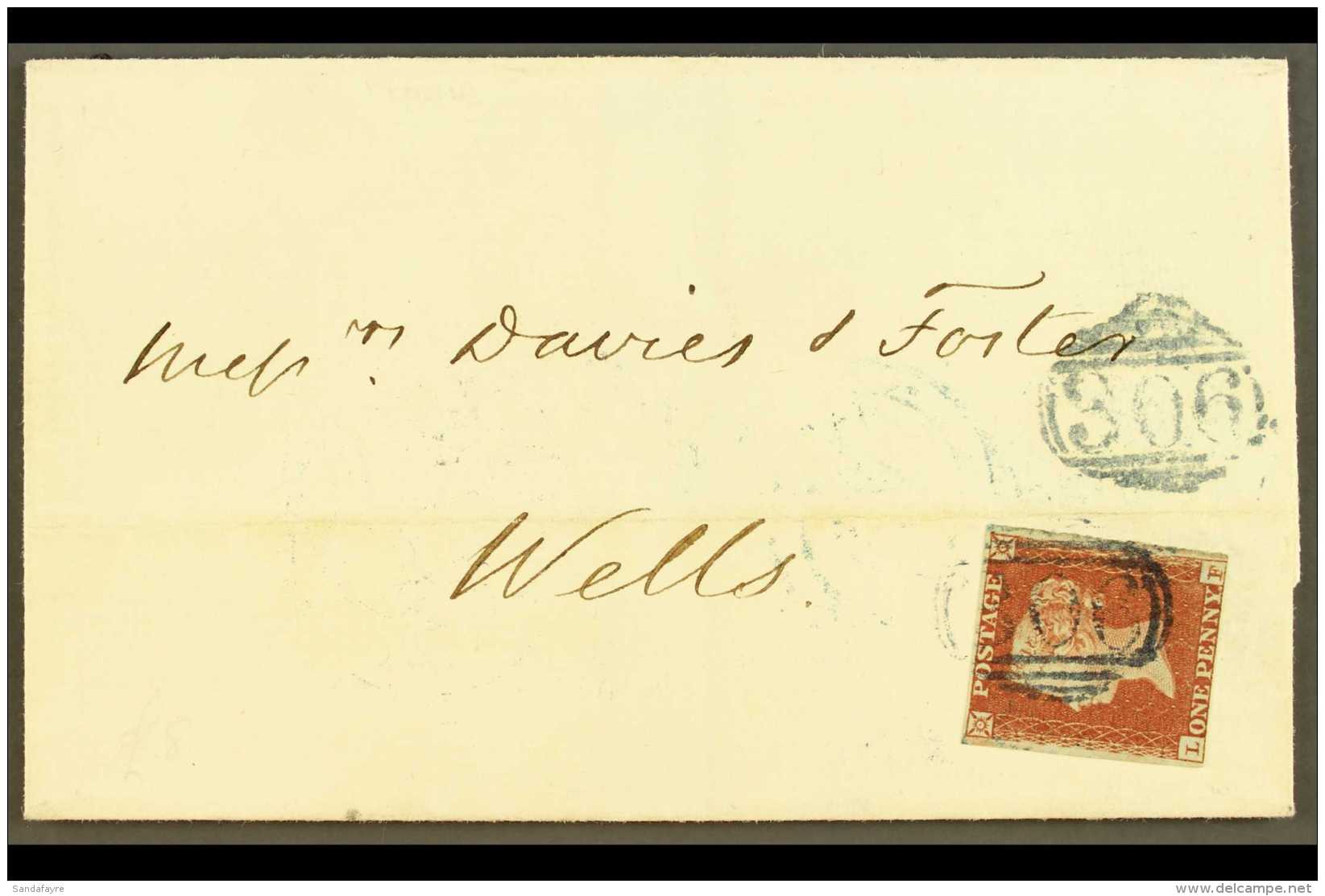 1852 (10 July) Entire From Frome To Wells Bearing 1d Red Imperf (3 Margins, Close/just Brushing At Base) Tied By... - Andere & Zonder Classificatie