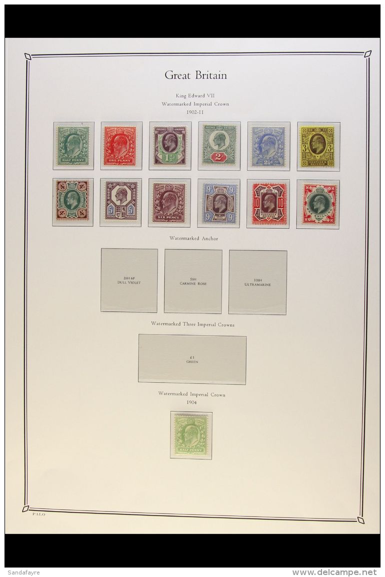 1902 TO 1940 MINT 'FOUR KINGS' COLLECTION. A Comprehensive Collection Of Fresh Hinged Mint Stamps Displayed On... - Andere & Zonder Classificatie