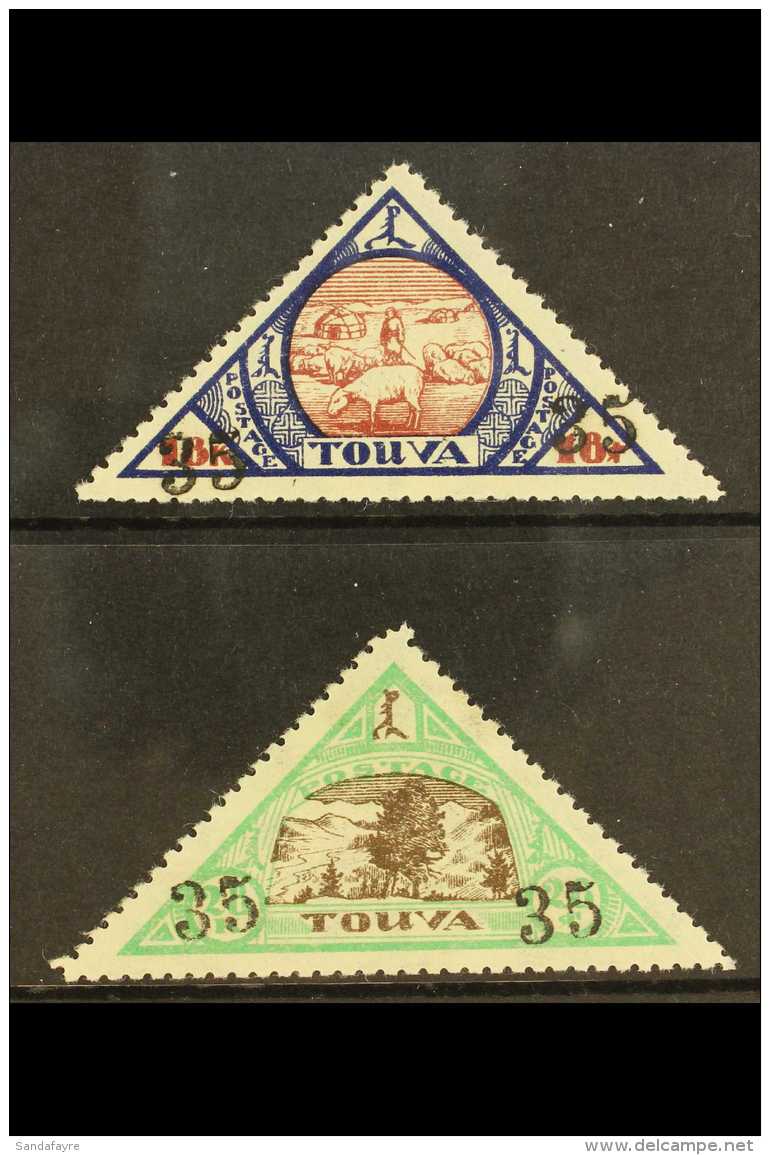 1932 35k On 18k  &amp; 35k On 28k Triangulars, SG 37/8, Very Fine Mint. (2 Stamps) For More Images, Please Visit... - Touva