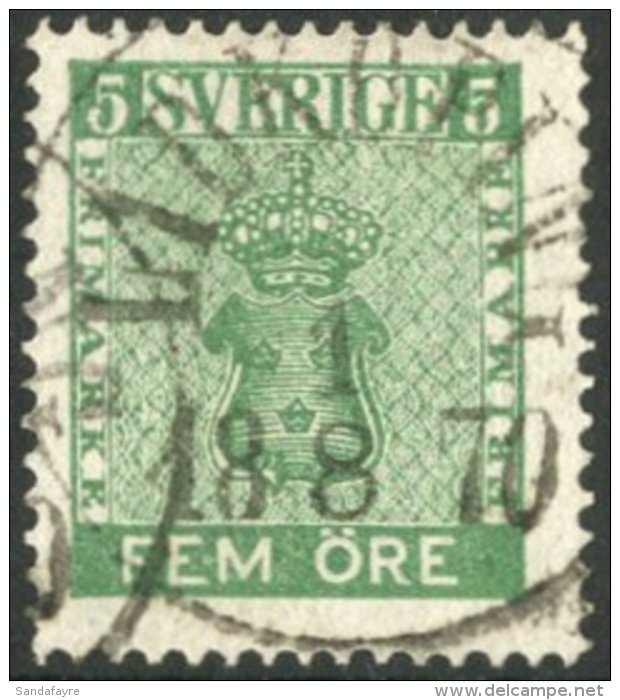 1858 5ore Dark Green, Fac 7a, Superb Used. For More Images, Please Visit... - Autres & Non Classés