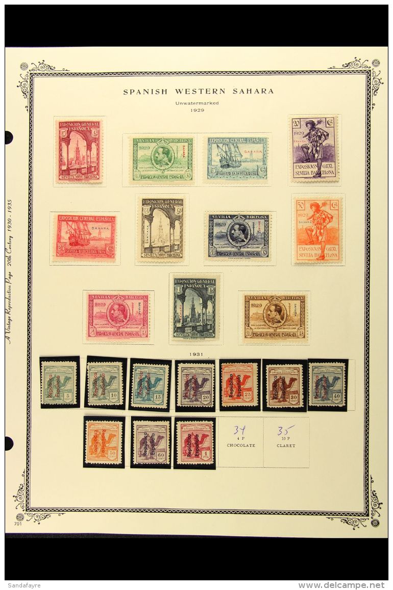 SPANISH SAHARA 1924-73 ALL DIFFERENT COLLECTION On Album Pages, Chiefly Mint, And Which Includes 1924 Complete Set... - Autres & Non Classés