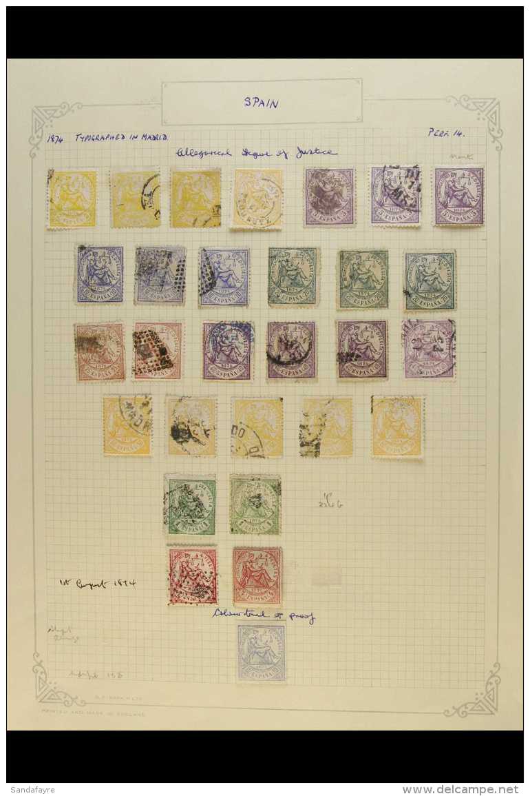 1874 ALLEGORY OF JUSTICE Collection Of Mint And Used Issues Including 2c Yellow (4), 5c Mauve (3, 1 Mint), 20c... - Autres & Non Classés