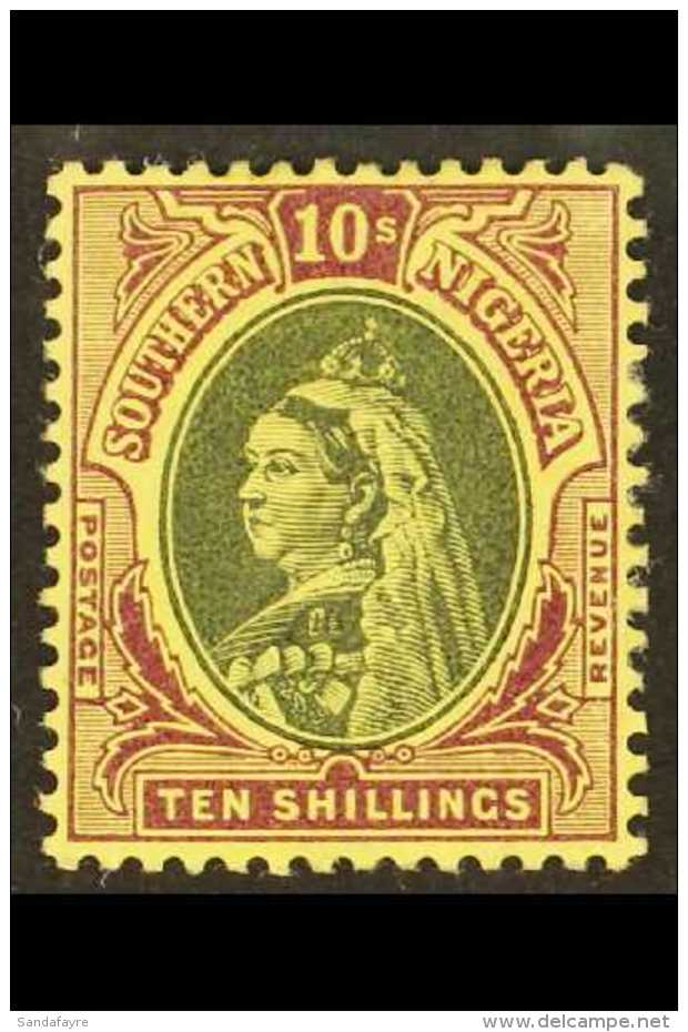 1901-02 10s Black And Purple On Yellow, SG 9, Very Fine Mint. For More Images, Please Visit... - Nigeria (...-1960)