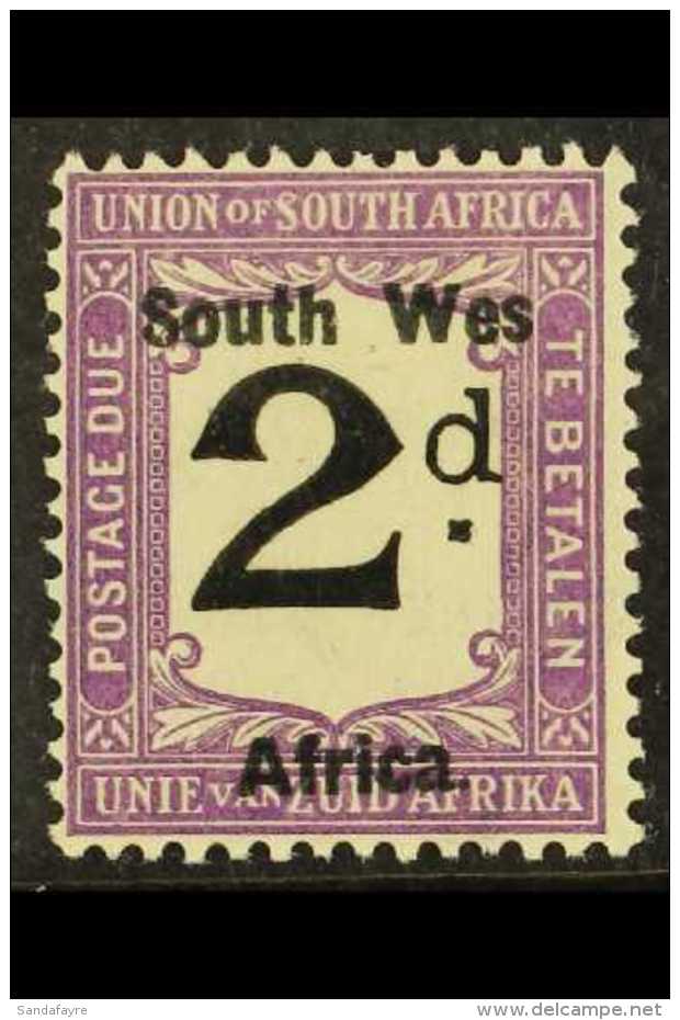 POSTAGE DUE 1923 2d Black And Violet Single Stamp With "WES" For "WEST" Error Of Overprint, SG D3a, Very Fine... - South West Africa (1923-1990)