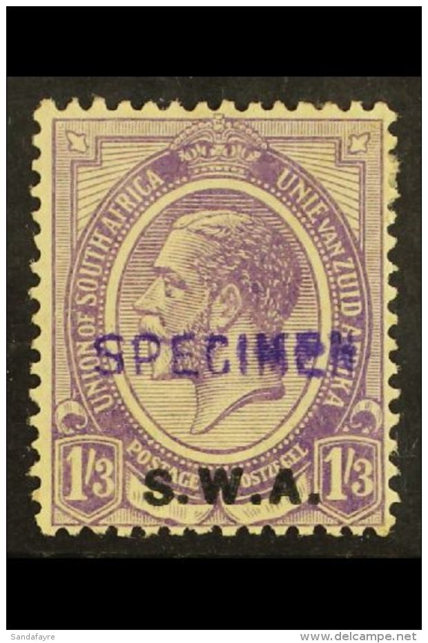 1927-30 1s3d Violet, Handstamped "SPECIMEN" SG 56s, Average Mint. For More Images, Please Visit... - South West Africa (1923-1990)