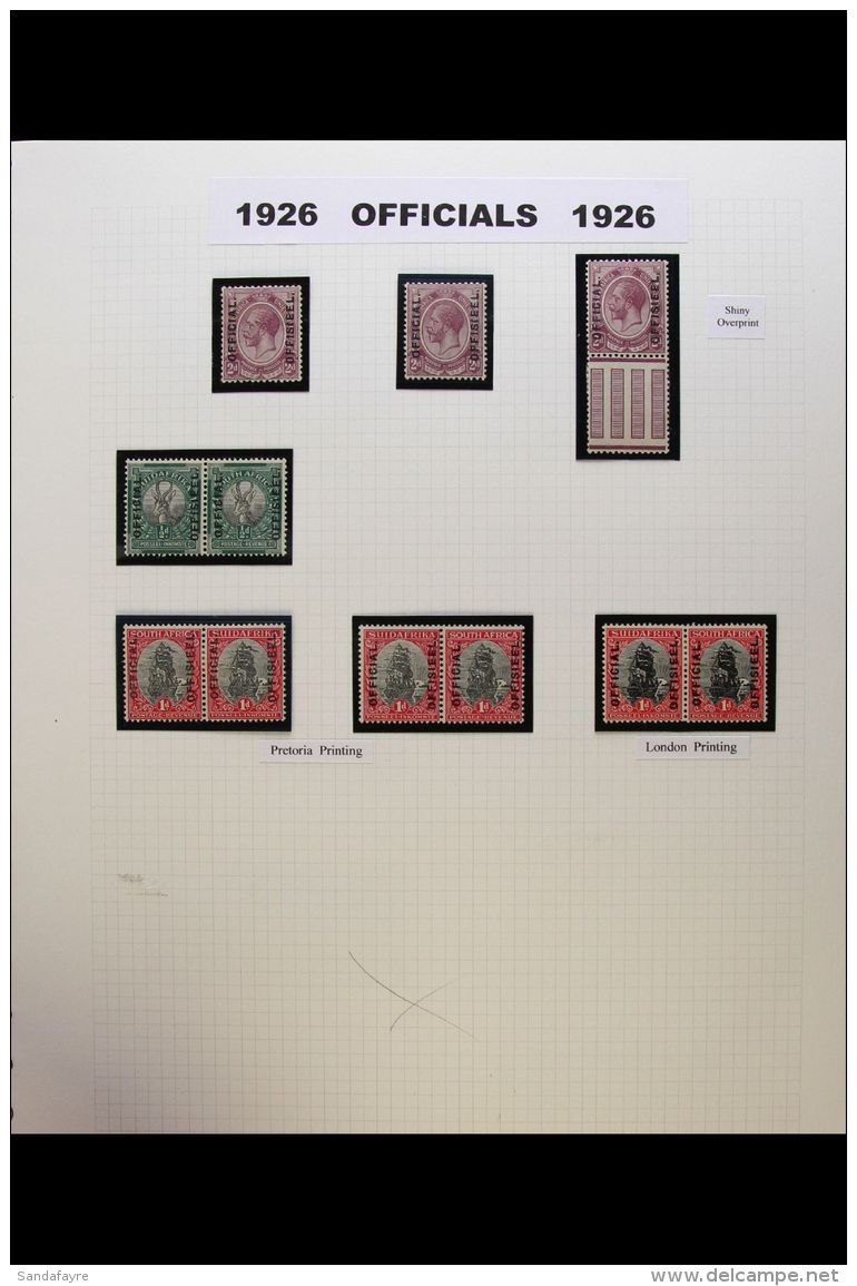 OFFICIALS 1926-50 FINE MINT COLLECTION - NUMBER OF OVERPRINT VARIETIES - Includes 1926 2d, &frac12;d &amp; 1d;... - Zonder Classificatie