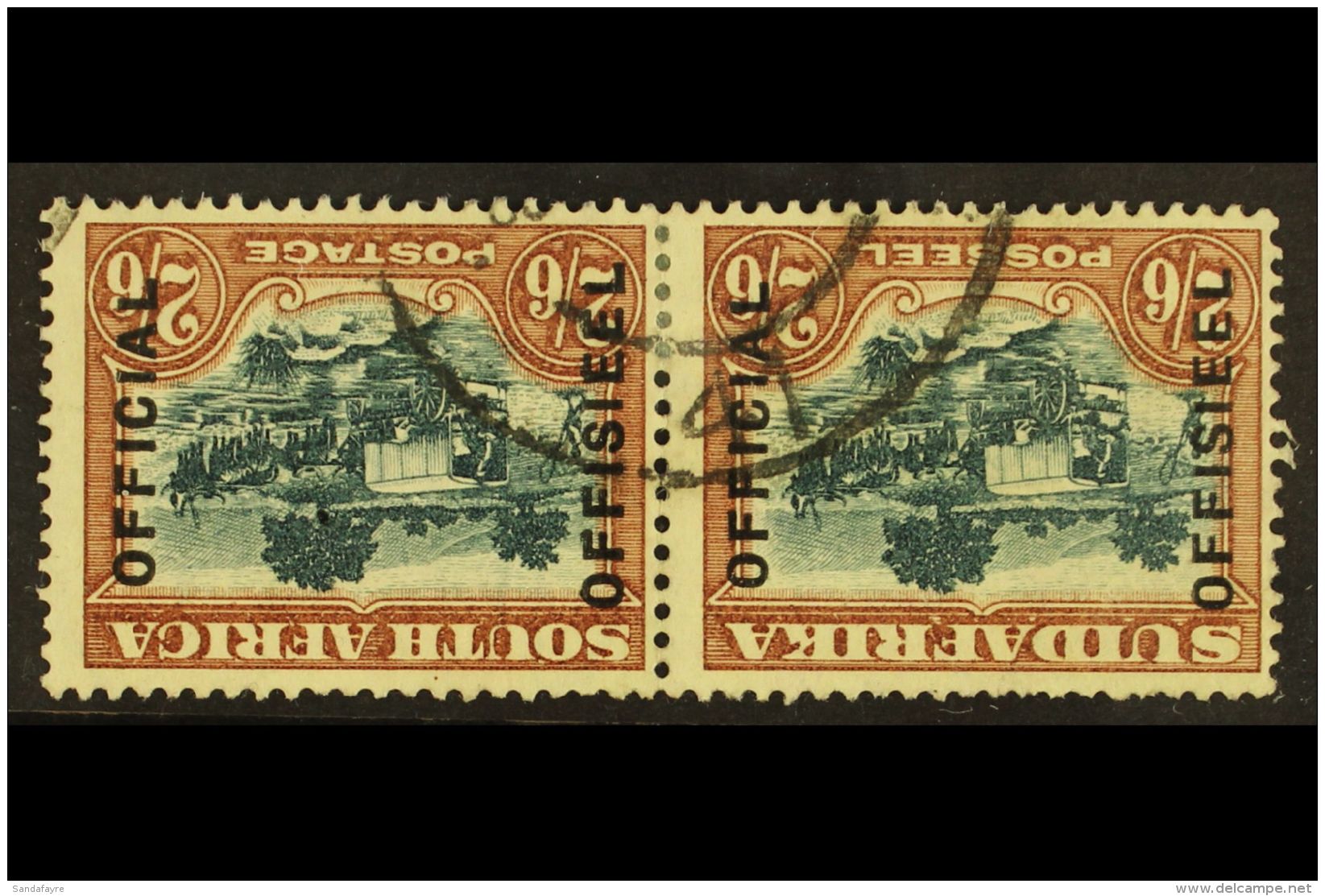 OFFICIALS 1930-47 2s6d Green &amp; Brown, WATERMARK INVERTED, 21mm Spacing, SG O18aw, Minor Faults, Otherwise Fine... - Zonder Classificatie