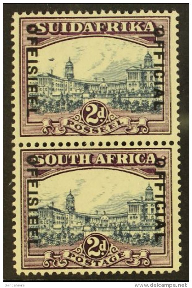 OFFICIALS 1930-47 2d Slate-blue &amp; Bright Purple, Wmk Upright, AIRSHIP FLAW In A Vertical Pair, Only Listed As... - Zonder Classificatie