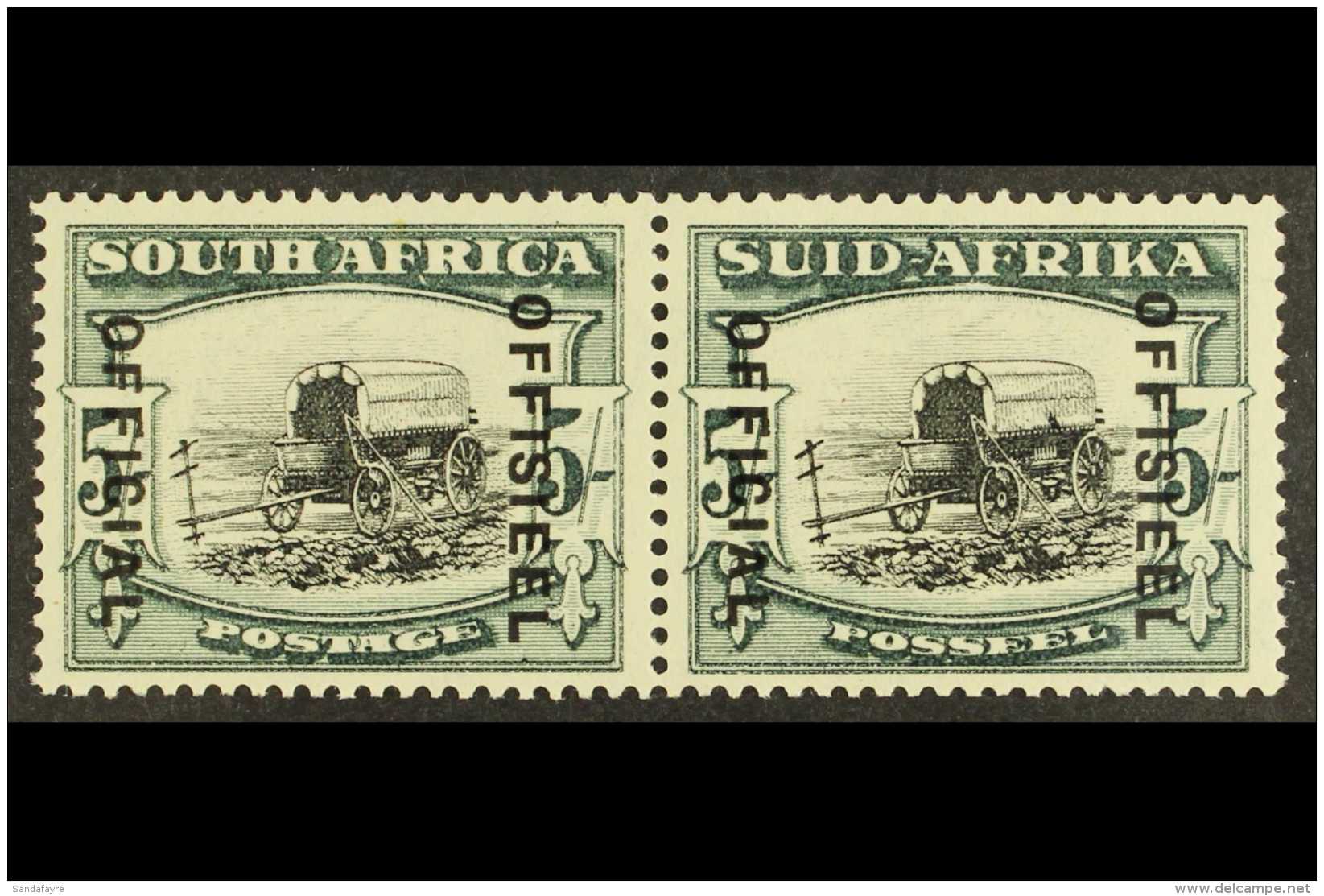 OFFICIAL 1940 5s Black &amp; Blue-green, Overprint Reading Downwards With "OFFICIAL" At Left, SG O28, Very Fine... - Non Classés