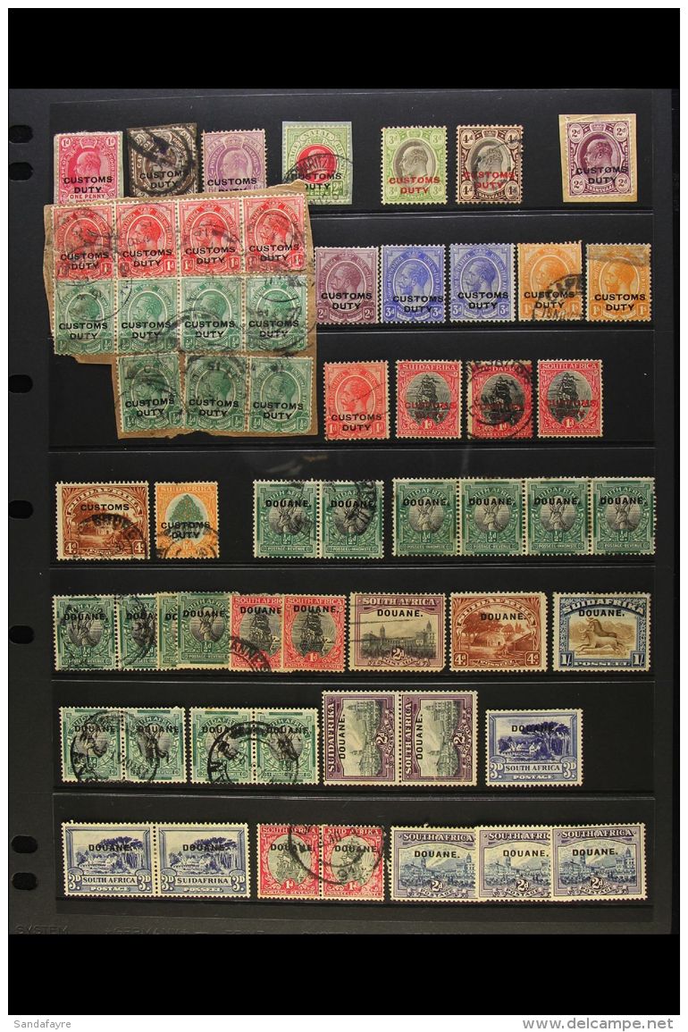 CUSTOMS DUTY REVENUES Stamps Overprinted "CUSTOMS DUTY" Or "DOUANE." Incl. Cape 1d, 2d &amp; 6d, Natal 2d,... - Non Classés