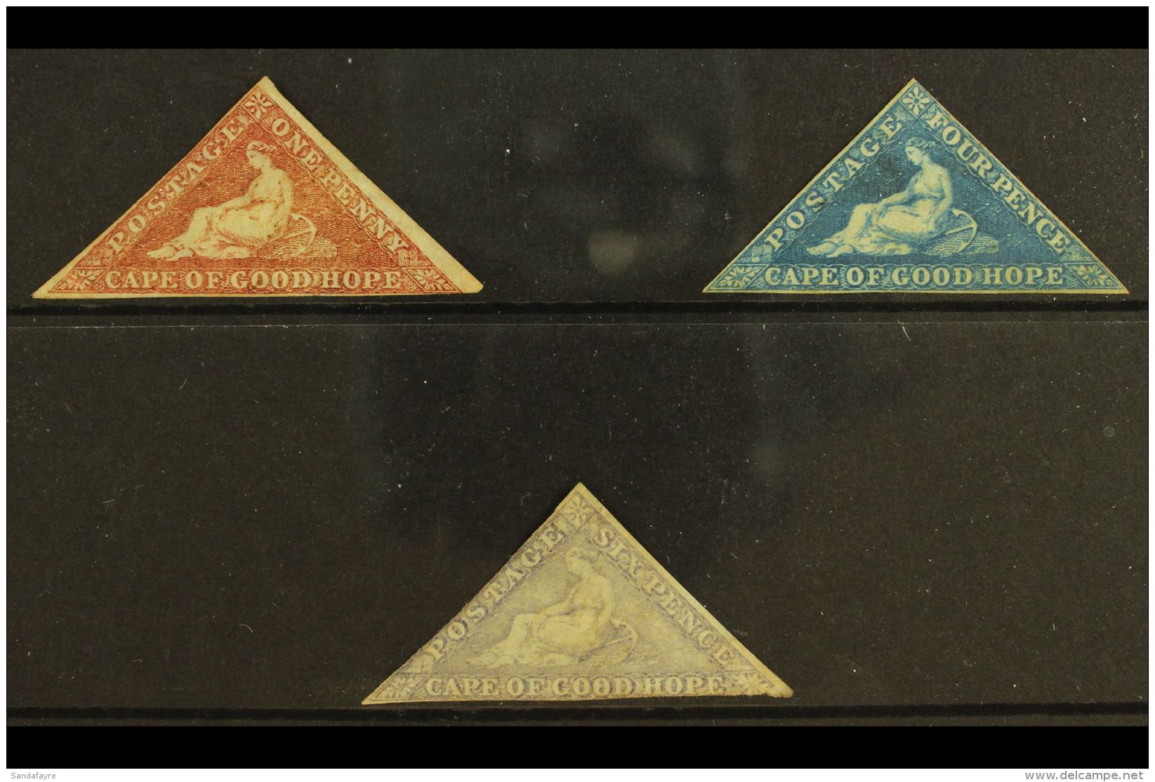 CAPE OF GOOD HOPE 1855 Unused Selection With 1d Brick Red, 4d Blue, 6d Pale Rose Lilac On White . Cat SG... - Non Classés