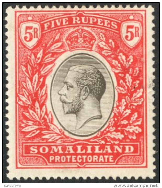 1912-19 5r Black And Scarlet, SG 72, Fine Mint. For More Images, Please Visit... - Somaliland (Protectoraat ...-1959)