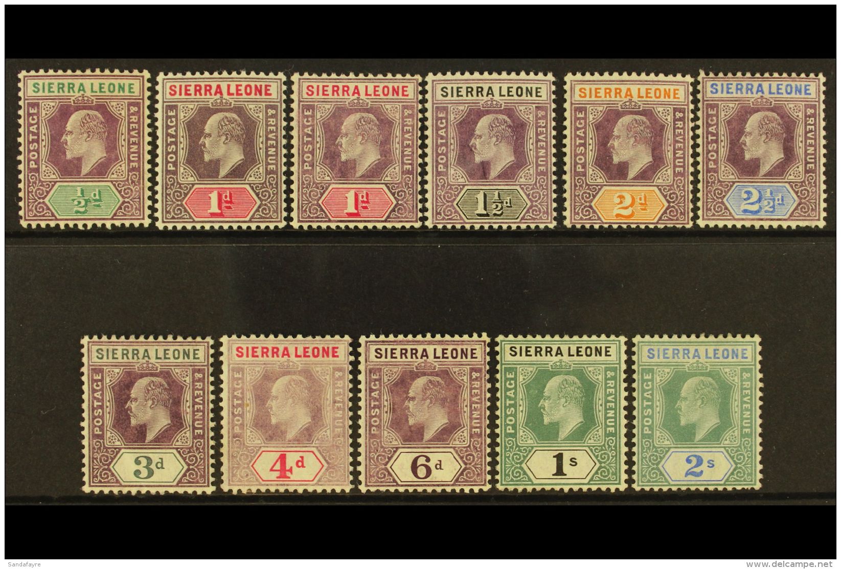 1904-05 Set (less 5d) To 2s, SG 86/96, With Both 1d Papers, Very Fine Mint. (11) For More Images, Please Visit... - Sierra Leone (...-1960)