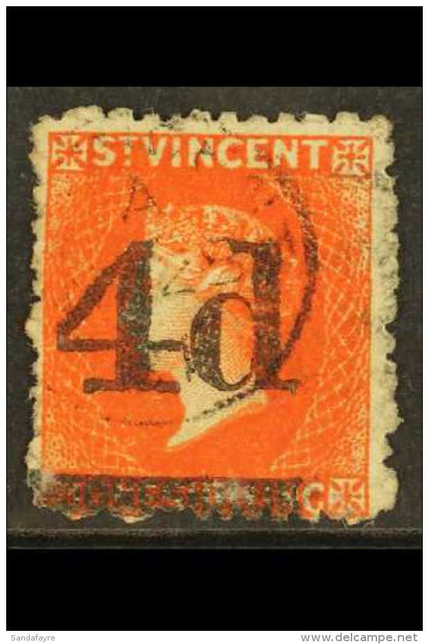 1881 4d On 1s Bright Vermilion, SG 35, Very Fine Used. Lovely Bright Stamp. For More Images, Please Visit... - St.Vincent (...-1979)