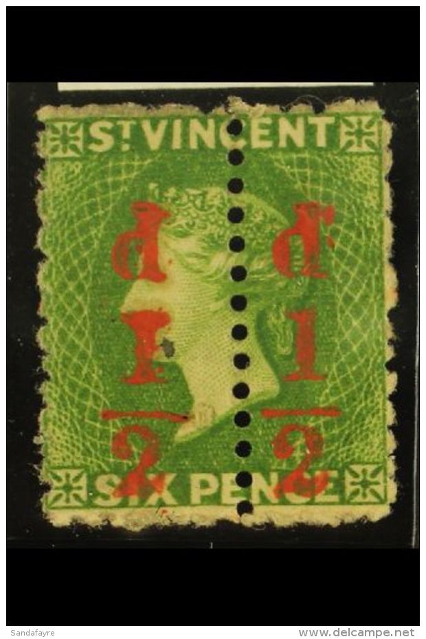 1881 &frac12;d On Half 6d Bright Green, Variety "unsevered Pair", SG 33a, Fine Mint. Ex Jaffe Collection. For More... - St.Vincent (...-1979)