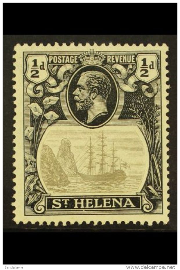 1922-37 &frac12;d Grey &amp; Black "Cleft Rock" Variety, SG 97c, Fine Mint For More Images, Please Visit... - Sint-Helena