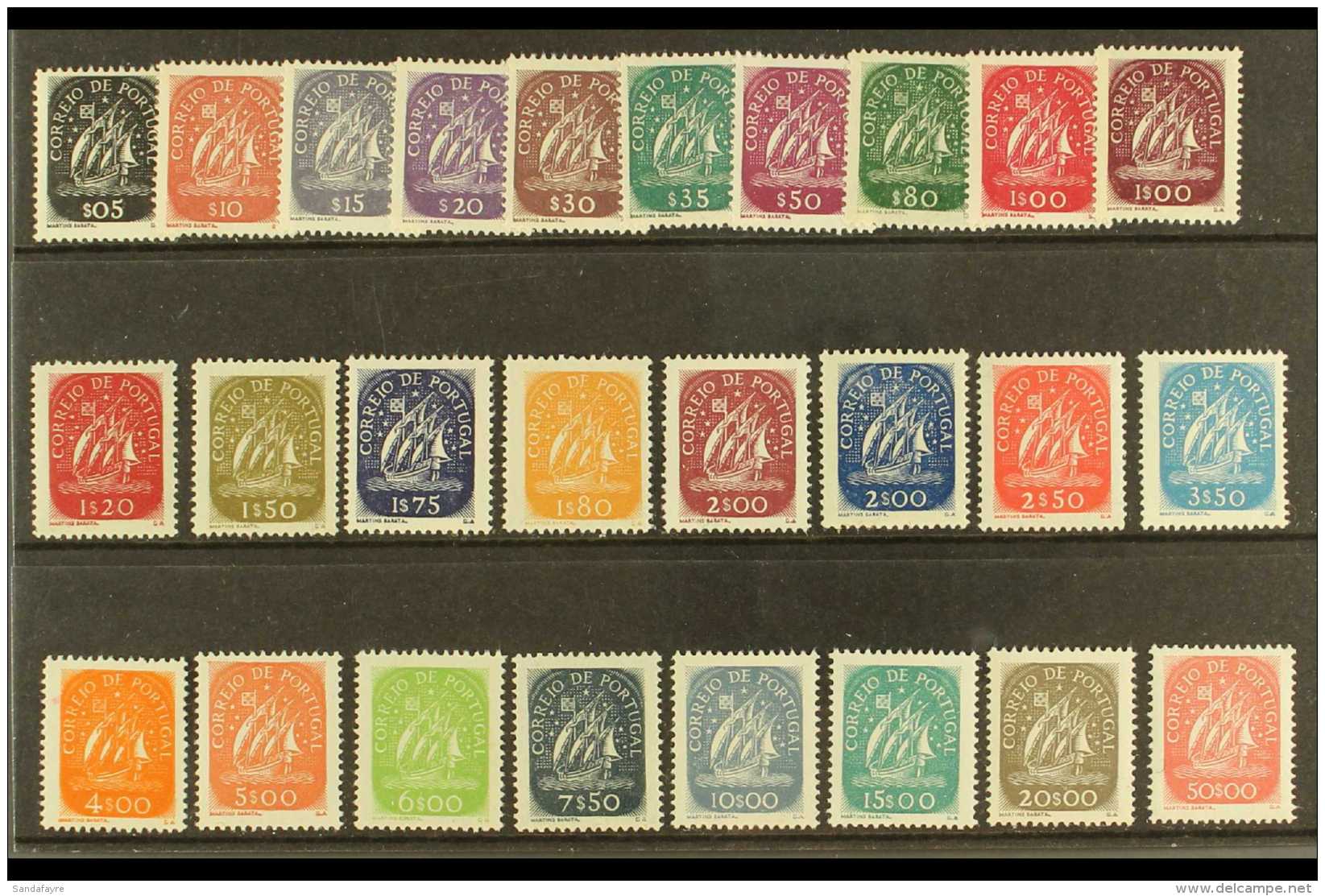 1943-49 Caravel Complete Set (SG 942/58, Michel 646/62, 725/29 &amp; 744/47, Afinsa 617/33 &amp; 696/704), Fine... - Andere & Zonder Classificatie