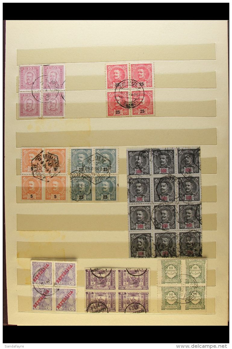 1892-1940 USED BLOCKS OF FOUR. A Collection Of All Different Used BLOCKS Of 4 On Stock Pages, Inc 1895-96 500r... - Andere & Zonder Classificatie