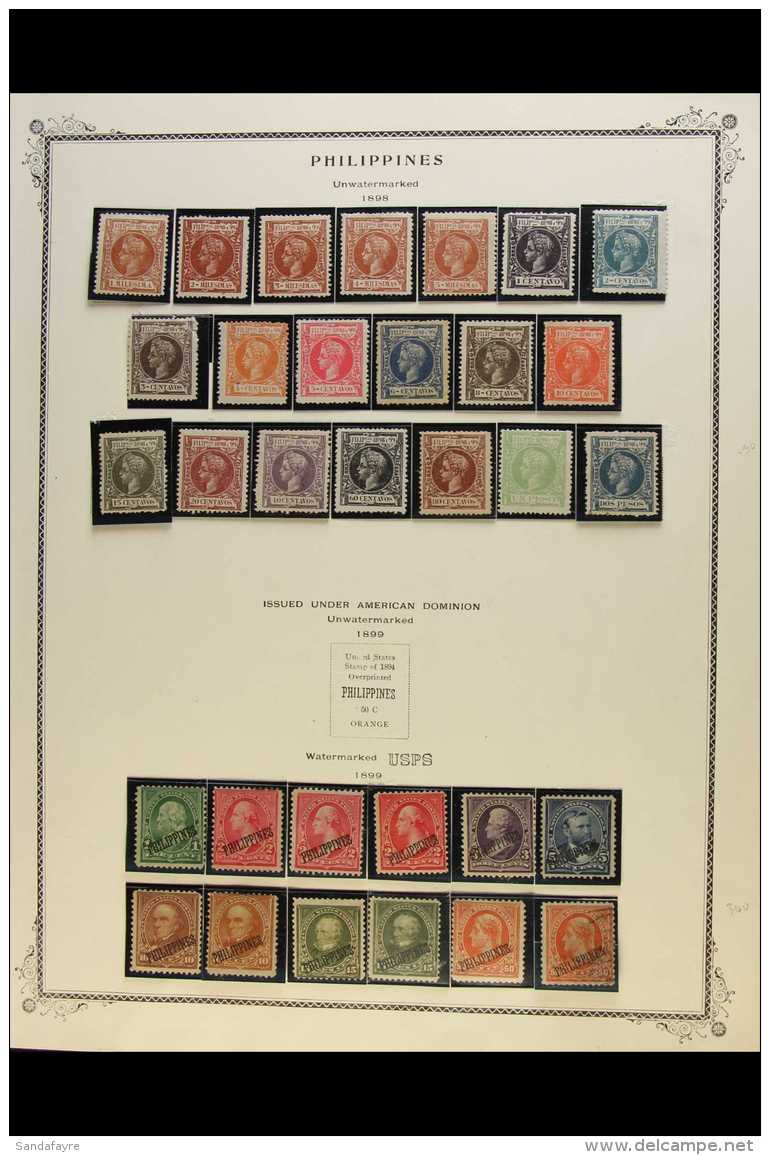 1886-1934 COLLECTION Mostly Mint &amp; Used Ranges Album Pages, Includes 1898 Alfonso Set Mint, US Administration... - Filippijnen