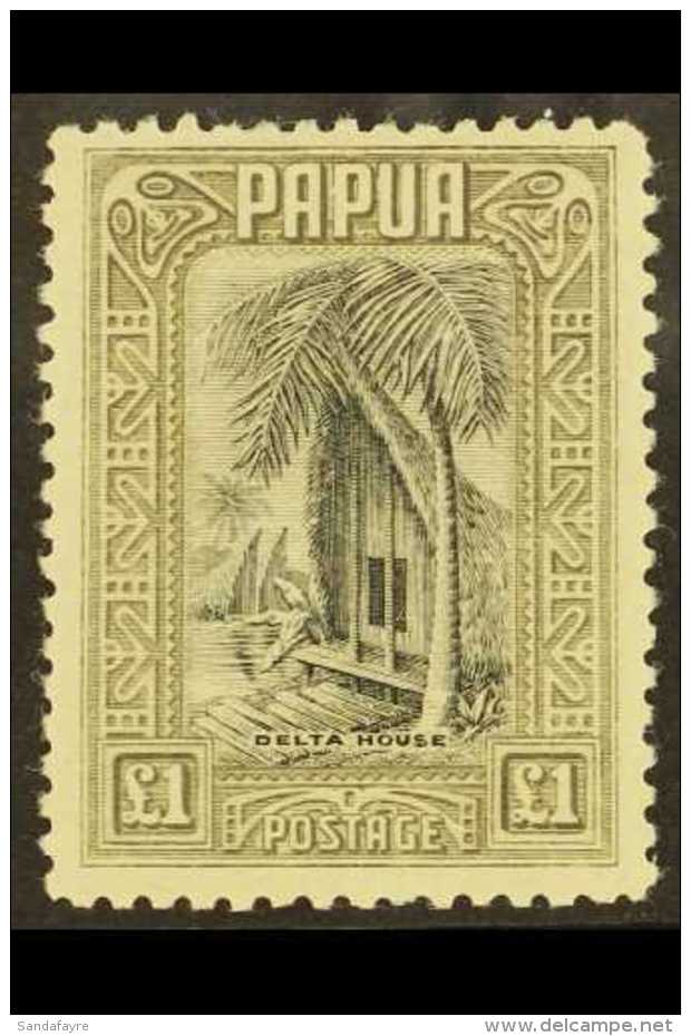 1932 &pound;1 Black And Olive Grey Delta House, SG 145, Fine Mint. For More Images, Please Visit... - Papoea-Nieuw-Guinea