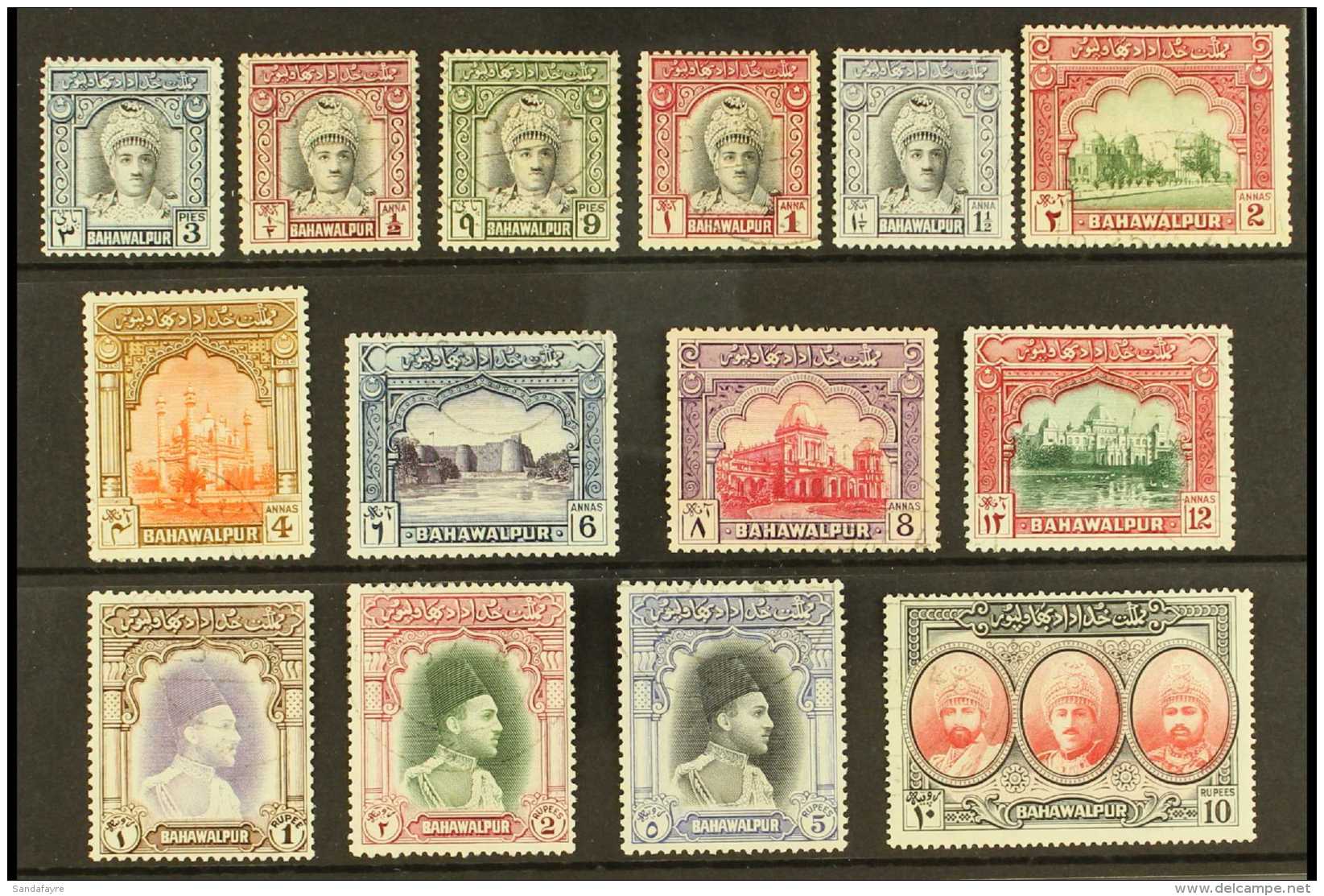 1948 (1 APR) Complete Pictorial Definitive Set, SG 19/32, Very Fine Used, A Rare Set As Used. (14 Stamps) For More... - Bahawalpur