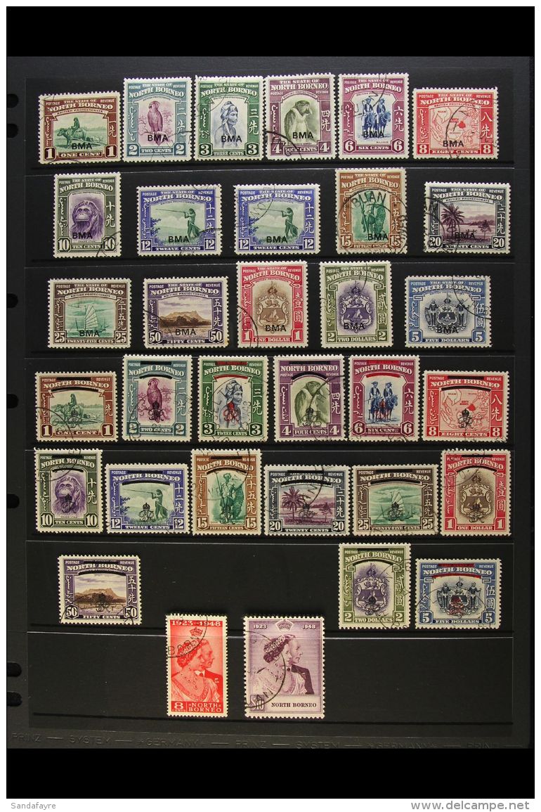 1945-63 COMPLETE FINE USED COLLECTION. A Complete Run From The 1945 British Military Administration "BMA" Opt'd... - Bornéo Du Nord (...-1963)