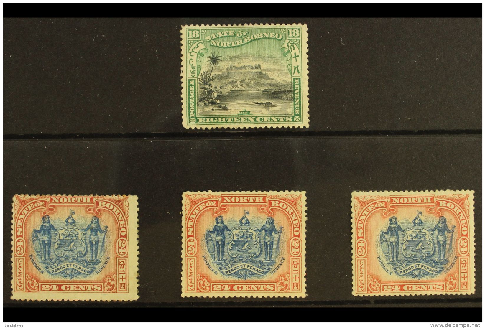 1897 CORRECTED INSCRIPTIONS Mint Group With 18c Perf 14&frac12;-15, SG 110b, Plus 24c Perf 13&frac12;-14, Perf... - Bornéo Du Nord (...-1963)