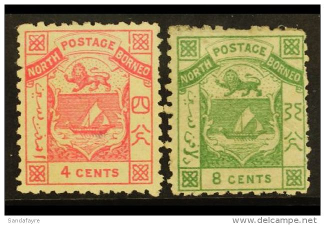 1883 4c Pink &amp; 8c Green 'set', SG 6/7, Mint, Minor Imperfections, Cat &pound;150 (2 Stamps) For More Images,... - Bornéo Du Nord (...-1963)