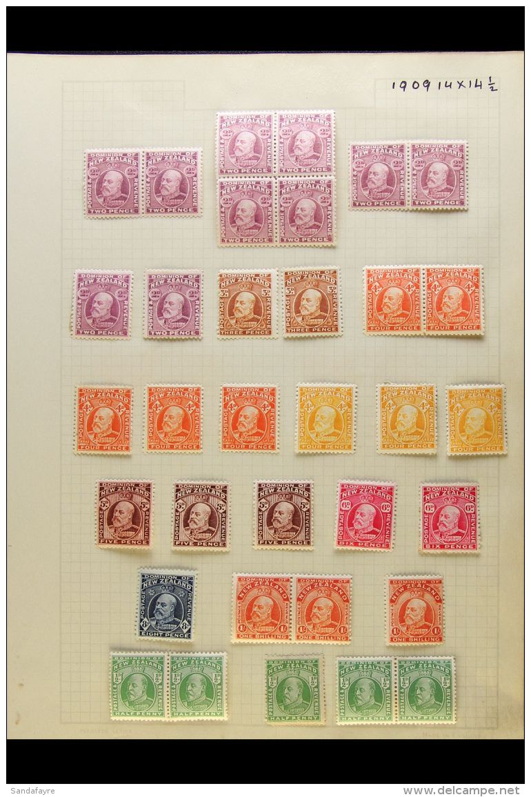 1909-1916 KEVII MINT OLD-TIME COLLECTION On Album Pages. With 1909 &frac12;d's (5); 1906-16 (perf 14x14&frac12;)... - Andere & Zonder Classificatie