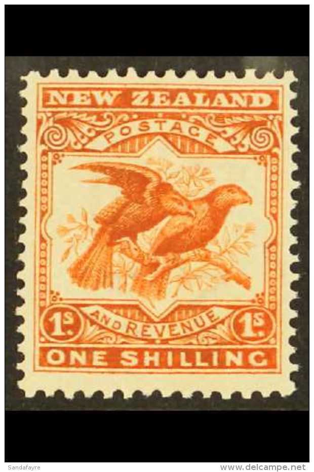1907-09 1s Orange Red Bird, Small Die Perf 14 X 15, SG 385, Fine Mint. For More Images, Please Visit... - Andere & Zonder Classificatie