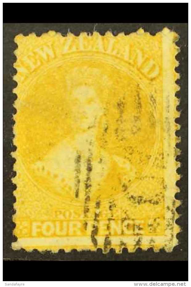 1866 4d Yellow Perf 12&frac12;, SG 120, Used Light Numeral Pmk Over One Corner. For More Images, Please Visit... - Andere & Zonder Classificatie