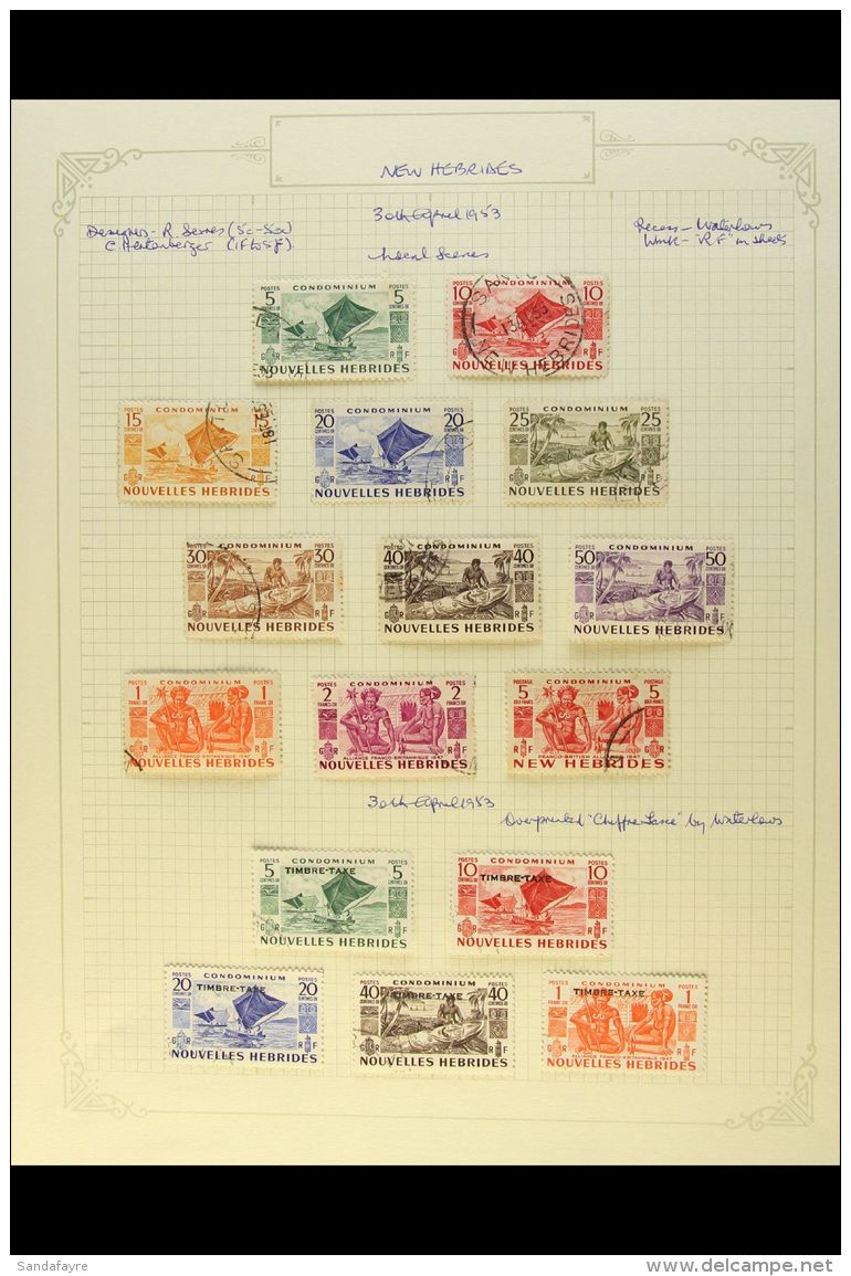 FRENCH:  1908-79 FINE CDS USED COLLECTION Written Up On Pages, Incl. 1910 To 50c And 1f, 1911 Set To 1f, 1913 40c,... - Autres & Non Classés
