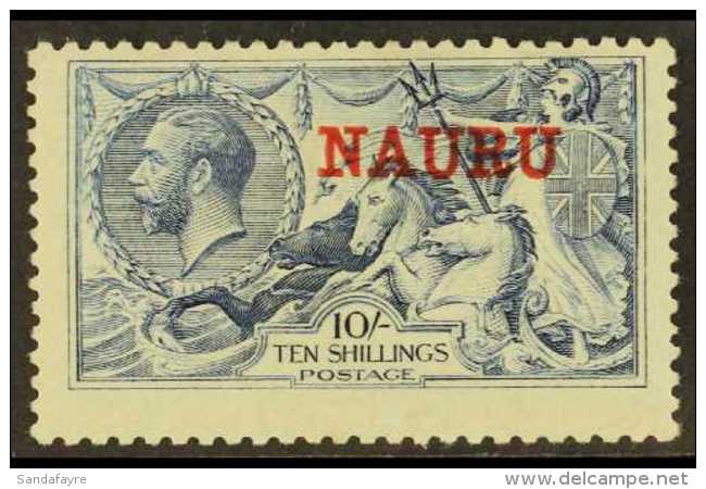 1916-23 10s Pale Blue De La Rue Seahorse, SG 23, Never Hinged Mint, Average Centering. For More Images, Please... - Nauru