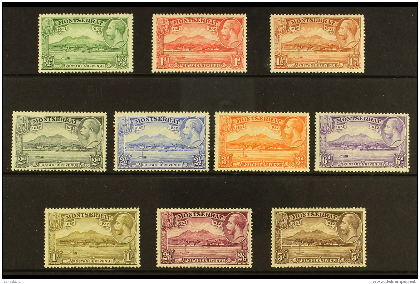 1932 Anniversary Of Settlement Complete Set, SG 84/93, Very Fine Mint, Very Fresh. (10 Stamps) For More Images,... - Montserrat