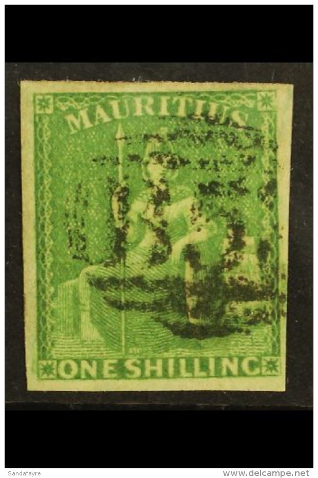 1859 1s Yellow Green, SG 35, Very Fine Used With Clear Margins All Round And Bright Even Colour. For More Images,... - Mauritius (...-1967)