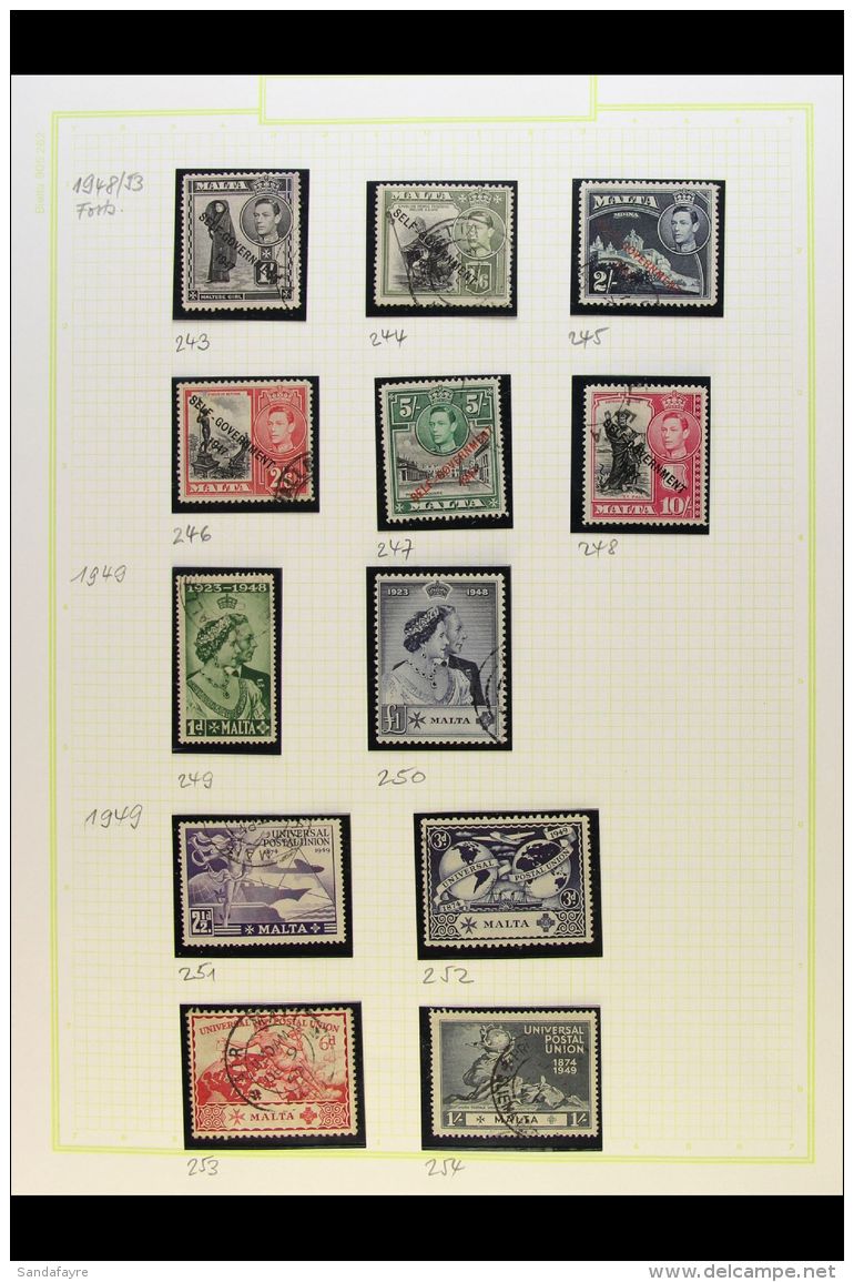 1937-84 FINE USED COLLECTION An All Different Collection On Album Pages Which Includes 1938-43 Set To 5s, 1948-53... - Malta (...-1964)