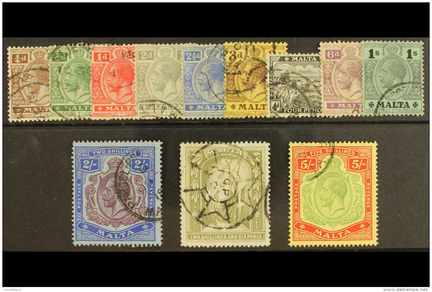 1914 - 21 Geo V Set To 5s Complete, Wmk MCA, SG 68/88, Very Fine Used. (12 Stamps) For More Images, Please Visit... - Malte (...-1964)