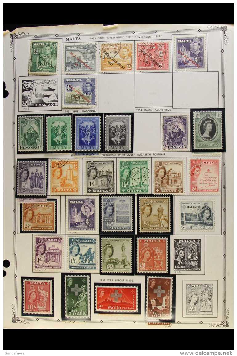 1885-2012 MINT &amp; USED COLLECTION Presented On Album Pages, ALL DIFFERENT Collection With Sparse Range Of QV To... - Malte (...-1964)